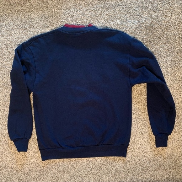 Vintage 90s Morning Sun Chipmunks Feed Birds Scene Sweater Sweatshirt - Picture 7 of 8